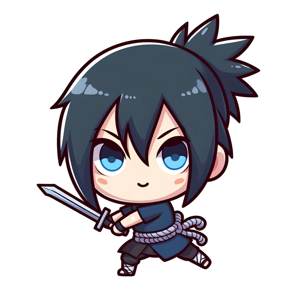 Cute Sasuke in Fun Cartoon Style png