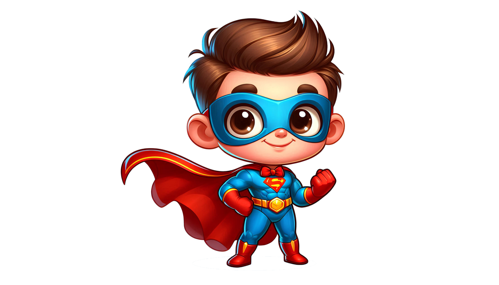 Dynamic Cartoon Superhero Boy Character Illustration png