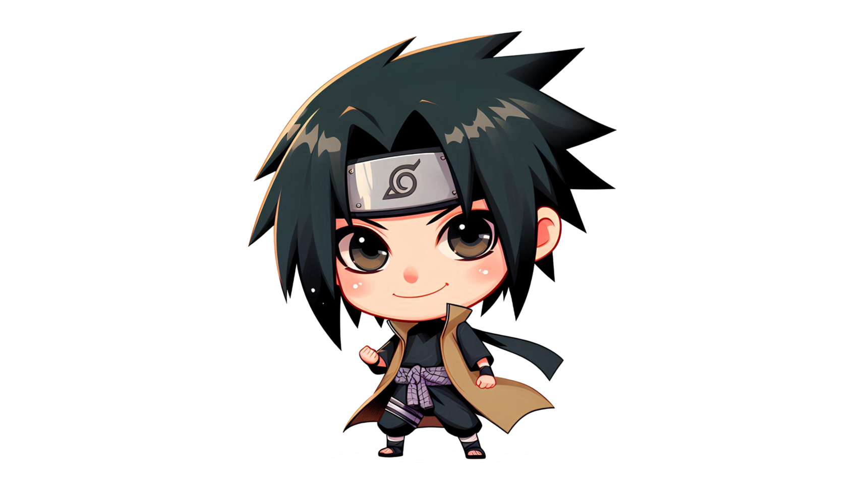 Sasuke Caricature with Charming Expression in Cartoon Style png