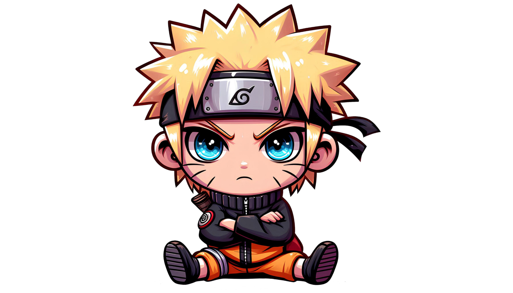 Playful Cartoon Style Caricature of Adorable Naruto png