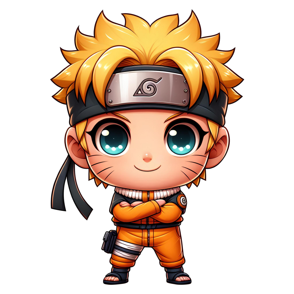 Whimsical Naruto Fun Cartoon Caricature Style png