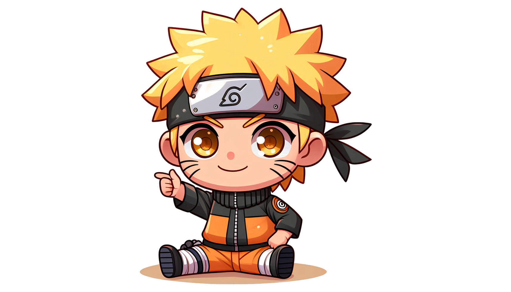 Cartoon Style Caricature of Adorable Naruto Character png