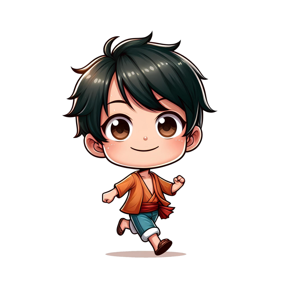 Charming Luffy A Playful Cartoon Caricature png