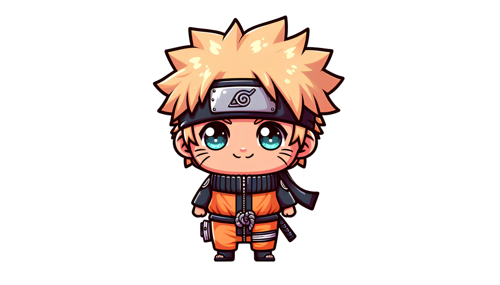 Cute Naruto Caricature in Colorful Cartoon Style png