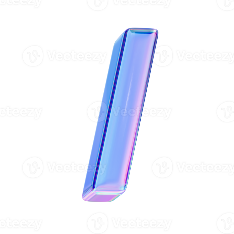 Letter I in chromatic 3D style png
