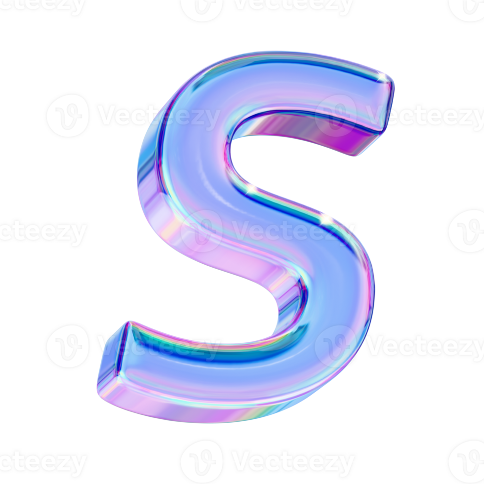 Letter S in chromatic 3D style png