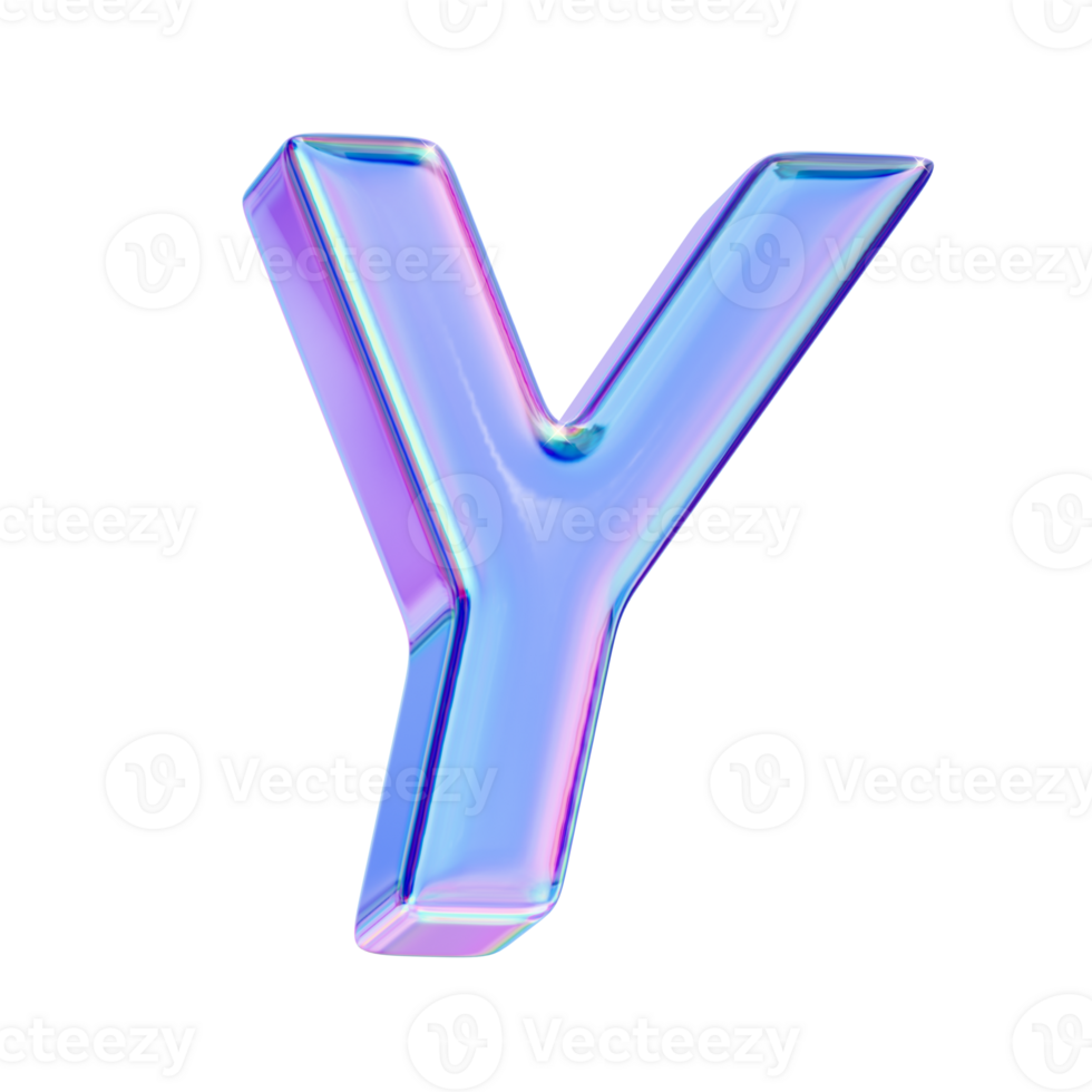 Letter Y in chromatic 3D style png