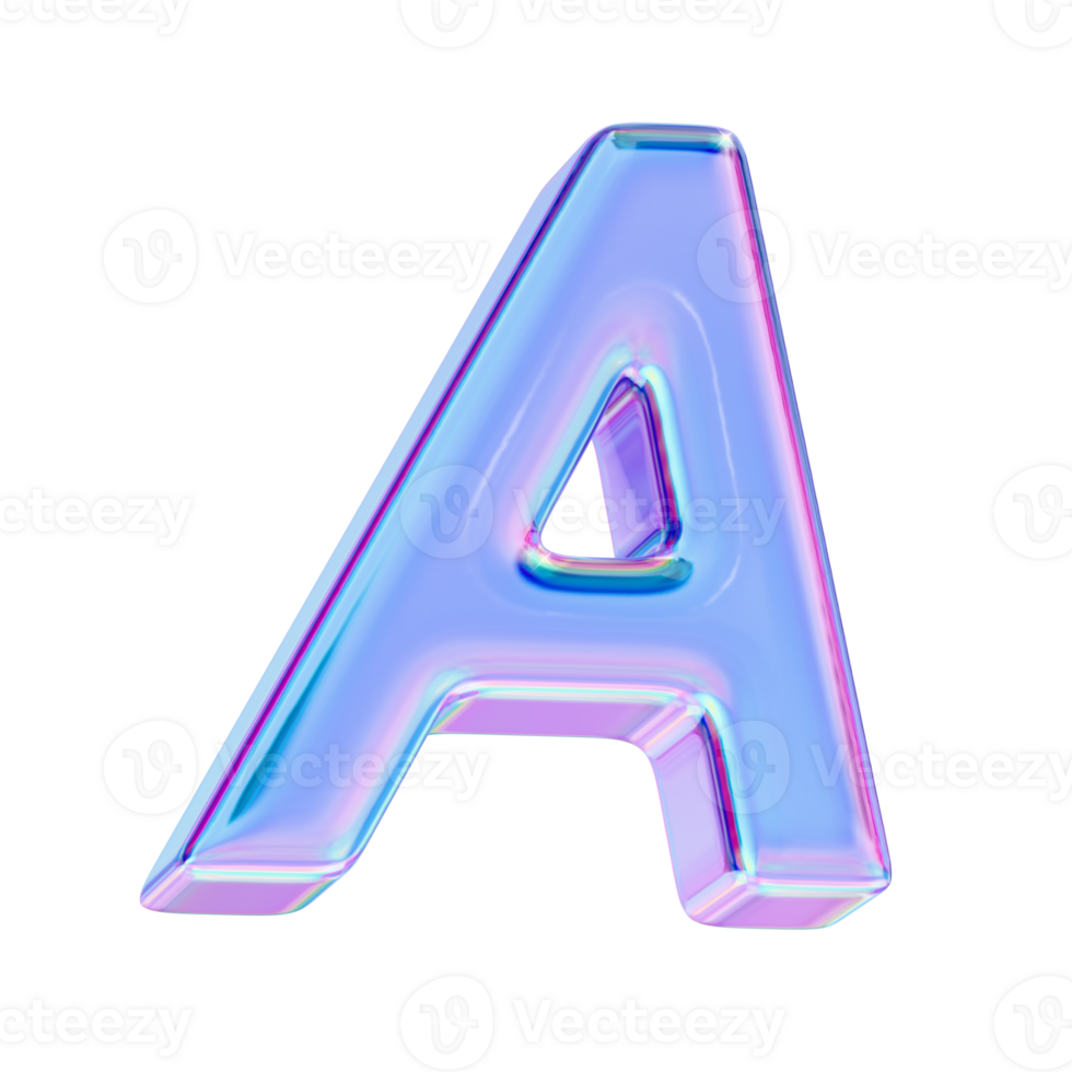 Letter A in chromatic 3D style png