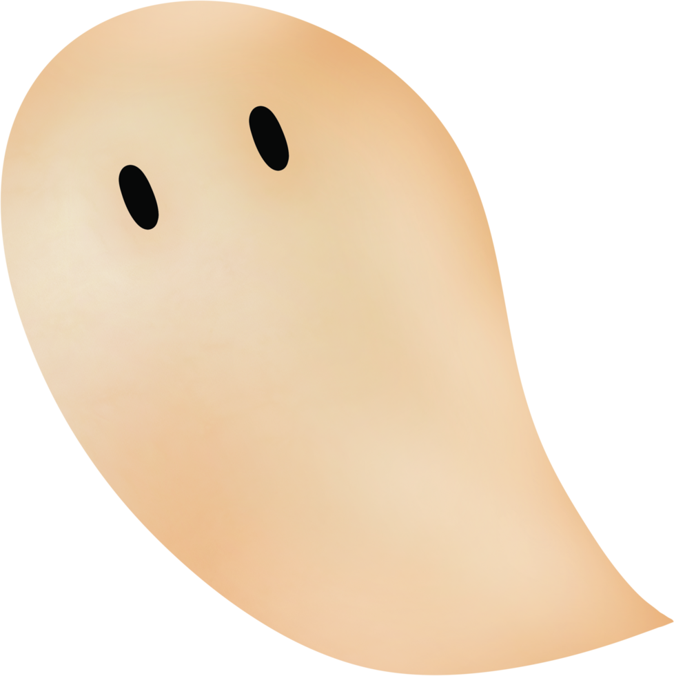 A cute, cartoon-style ghost wearing a witch's hat adorned with a small heart. The ghost is holding. png