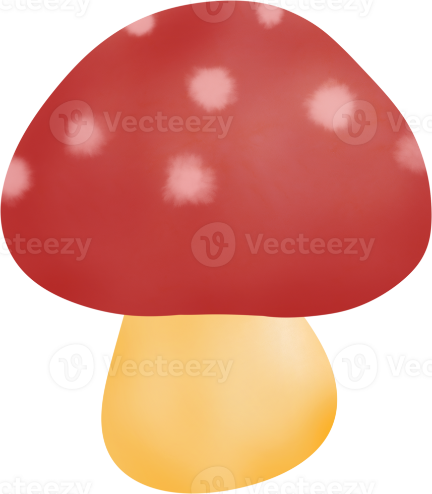 Red mushroom with white spots, Its simple, cartoonish style is versatile and can be used in various png