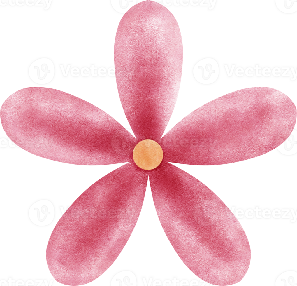 Flower painted in a watercolor style. The petals are a soft pink color. png