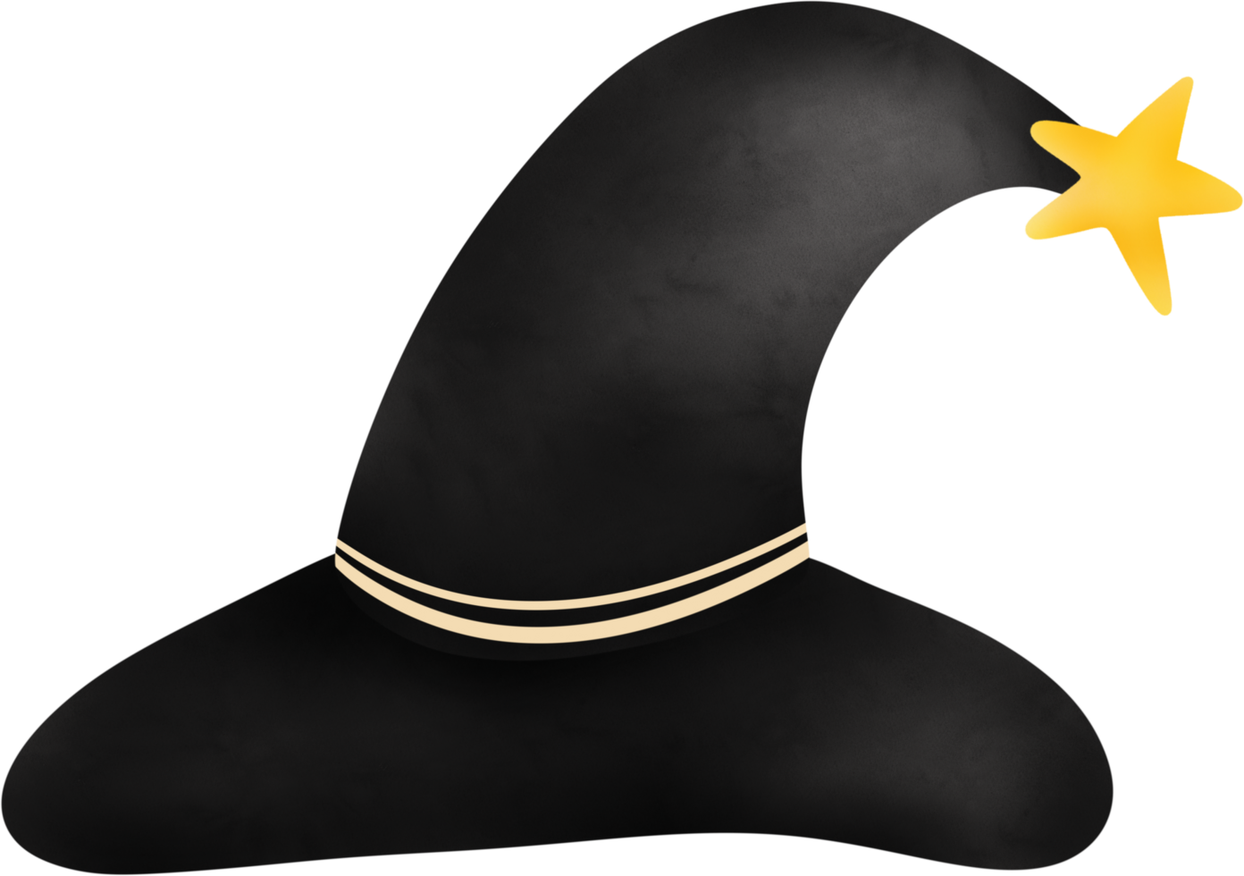 The classic black witch's hat. The style cartoonish. png