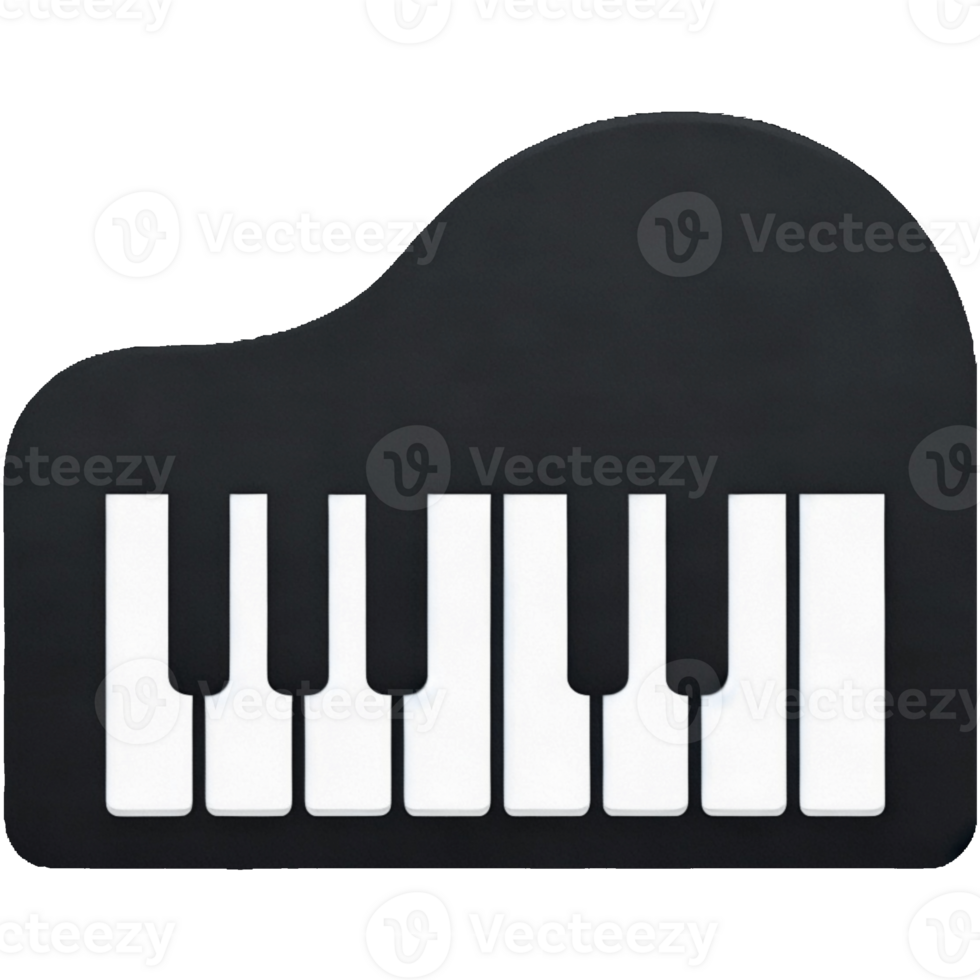 Black and white piano key with white keys png