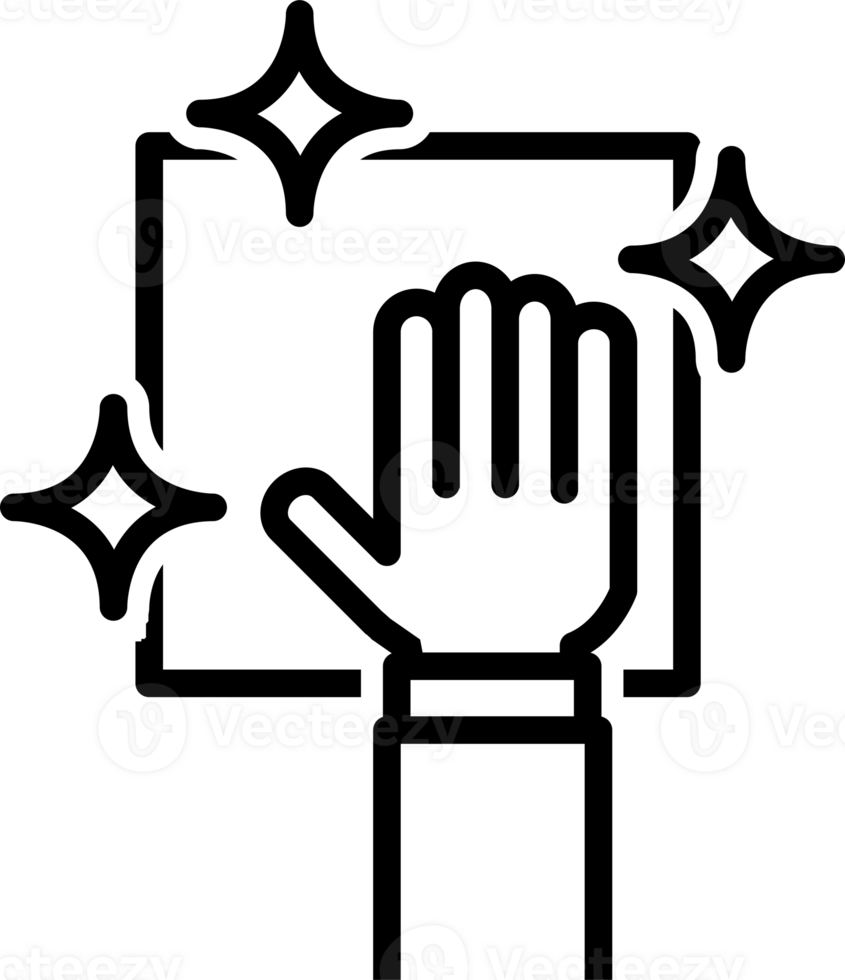 Clean surface outline icon easy cleaning symbol for graphic design, logo, web site, social media, mobile app, ui illustration png