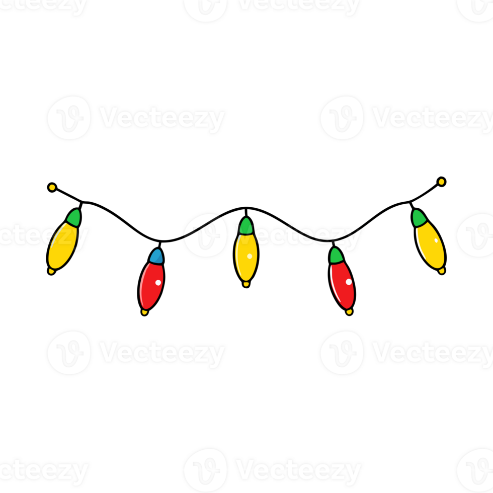 1 red and yellow simple christmas decoration chain cutouts png