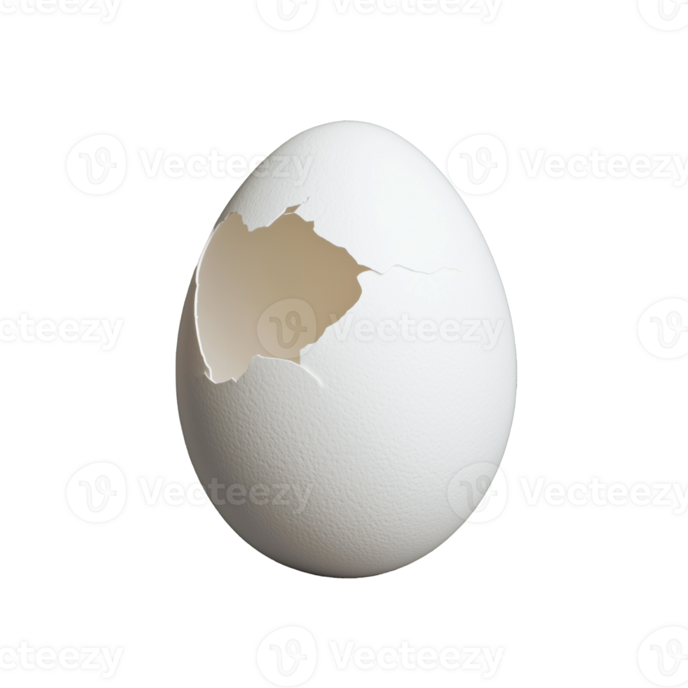 Cracked egg on transparent background symbolizing birth and new beginnings png