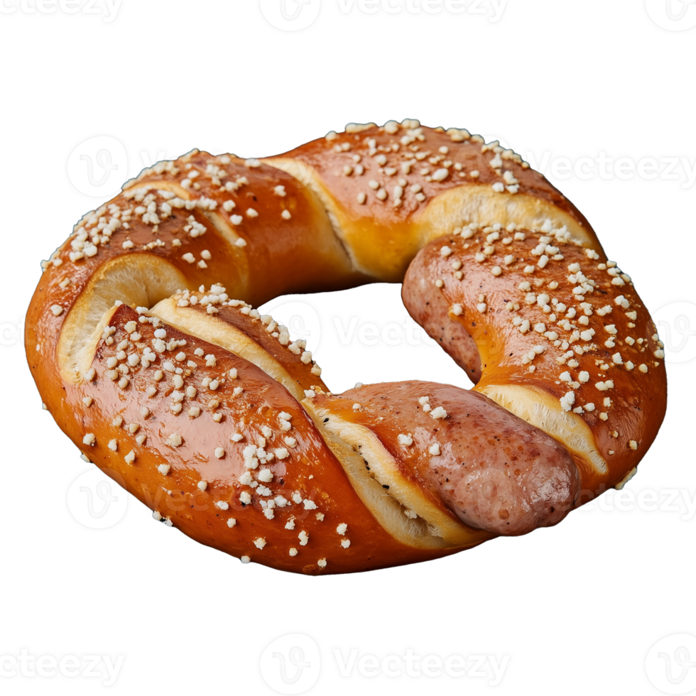 nyligen bakad pretzel med salt på transparent bakgrund png