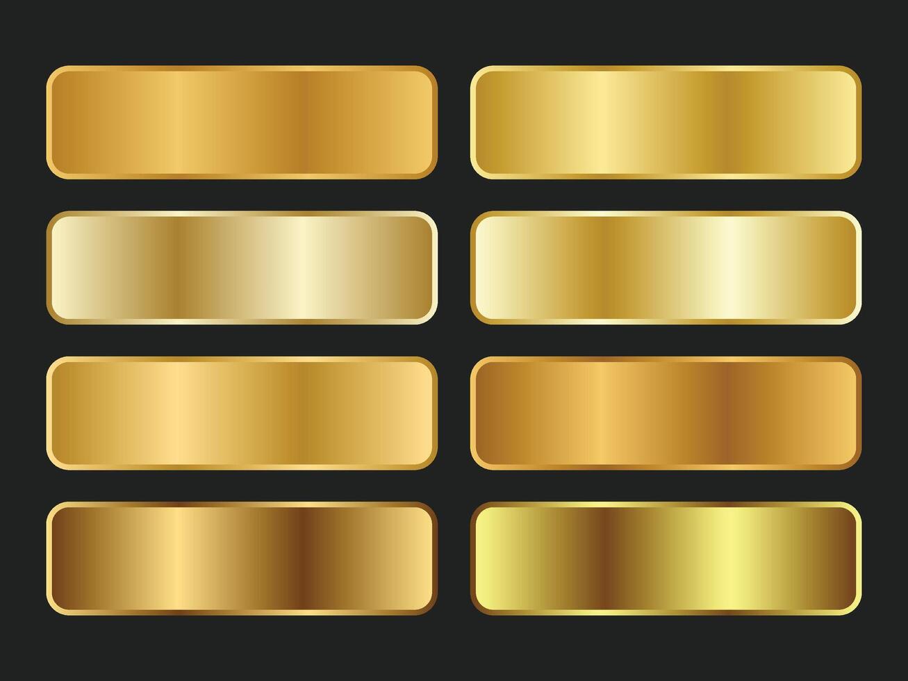 Gold gradient color palette. vector