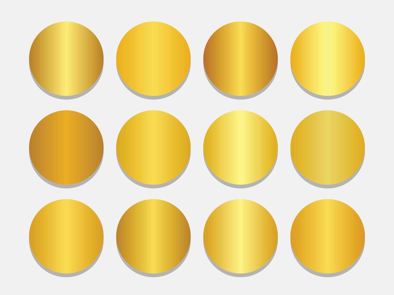 Realistic gold gradient color palette. vector