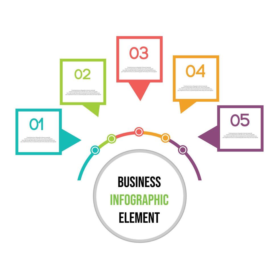 Business infographic set Design Template with number 5 Steps for Process diagram, Presentations, Workflow Layout, Banner, Flowchart, Infographic. vector