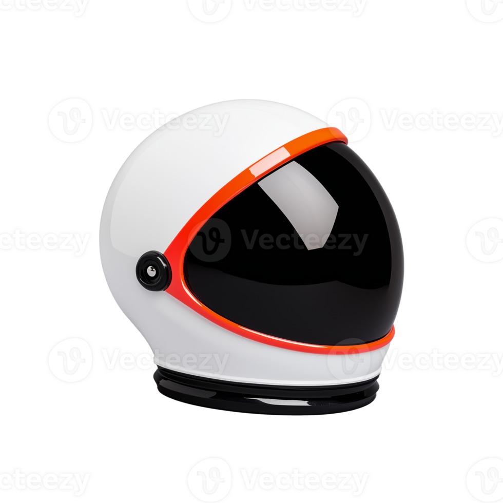 Futuristic astronaut helmet on transparent background with sleek design png