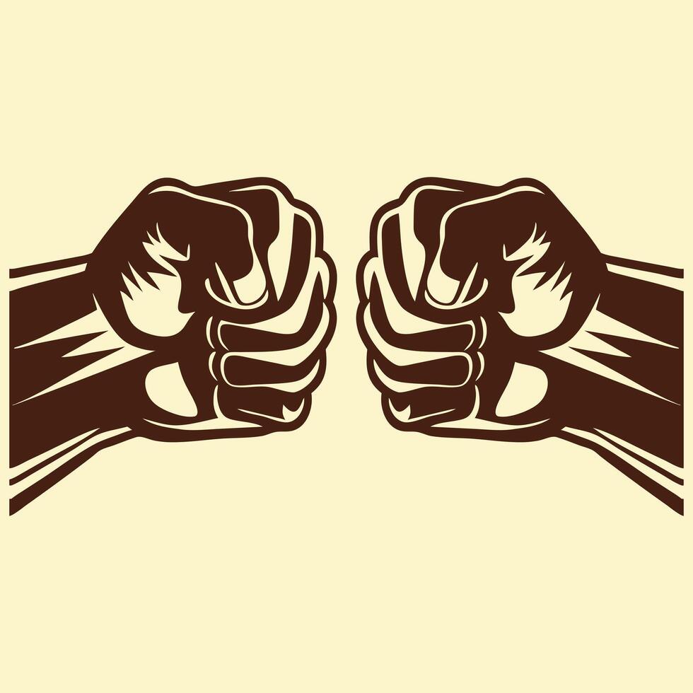 Fist Bump, Human Hands punching, Friendship, Social Greeting, Conflict Fighting Comic pop art Symbol Isolated Illustration vector