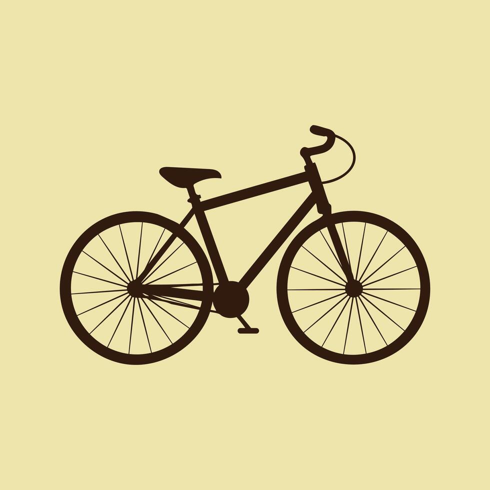 Bicycle icon Logo Silhouette, Classic Racing Cycle Ride Sport Healthy Activity Retro Line Art. vector