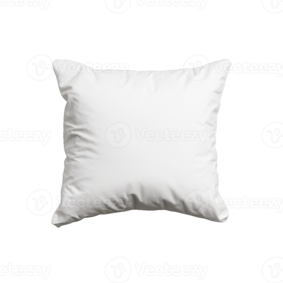 Soft square white pillow isolated on transparent background png