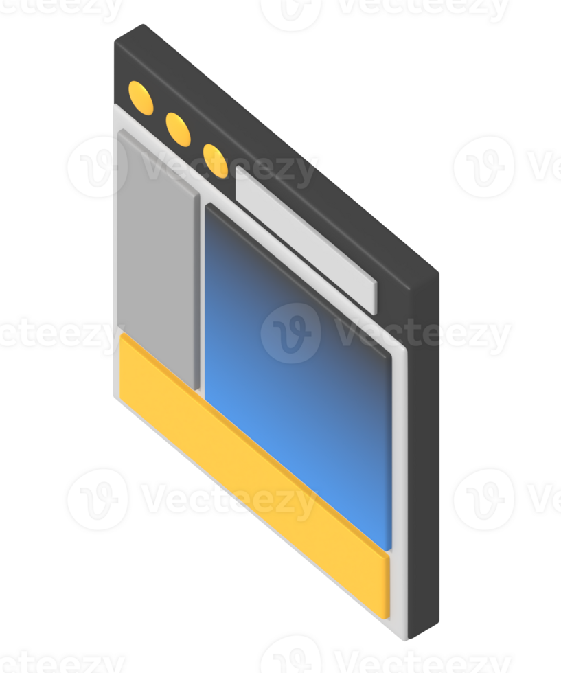 User interface web layout isometric style png