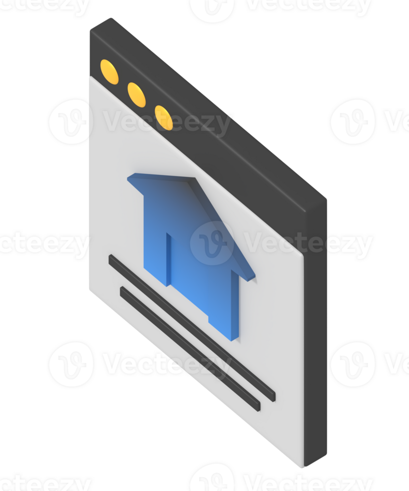 Home page website isometric style png