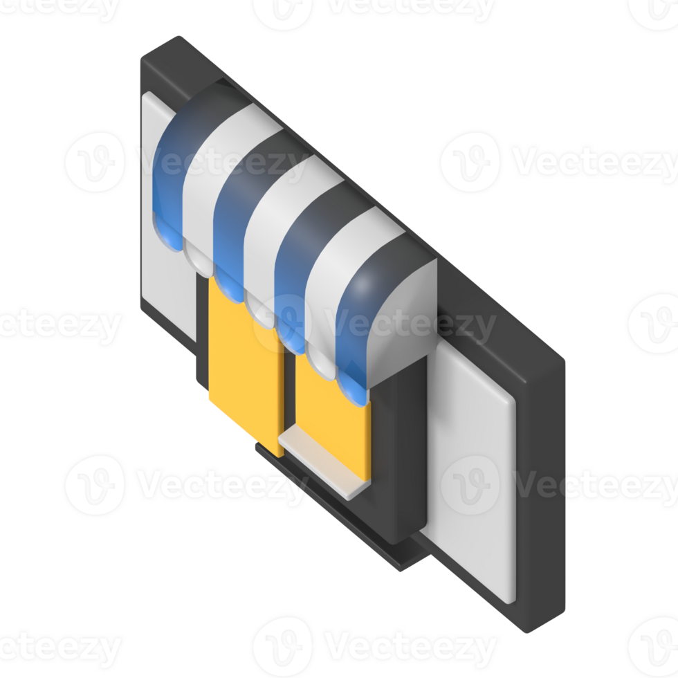 Website e commerce online isometric style png