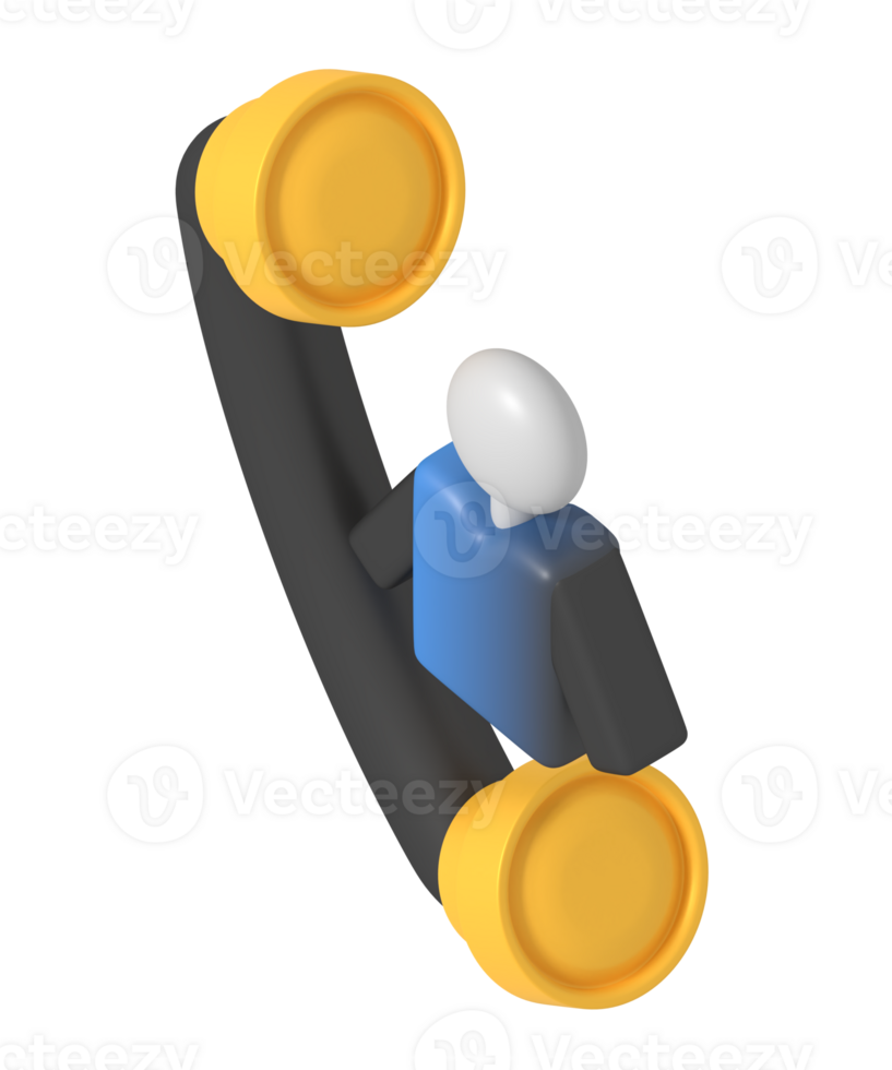 Customer service phone isometric style png