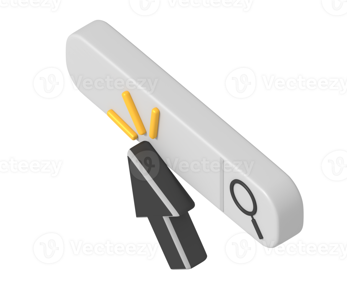 Search bar click isometric style png