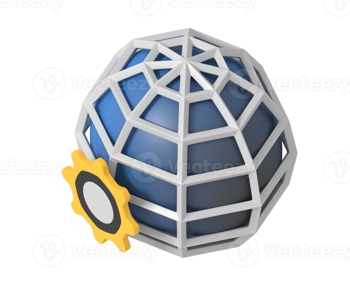 Web development setting gear isometric style png