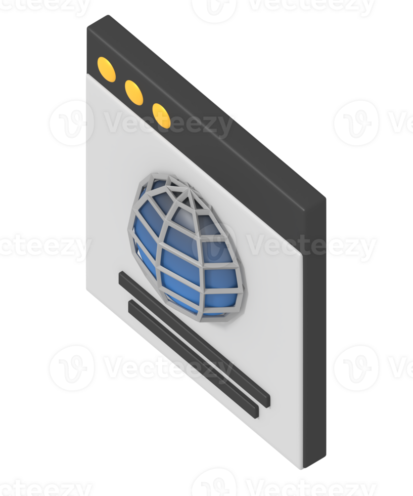 browser on page website sign isometric style png