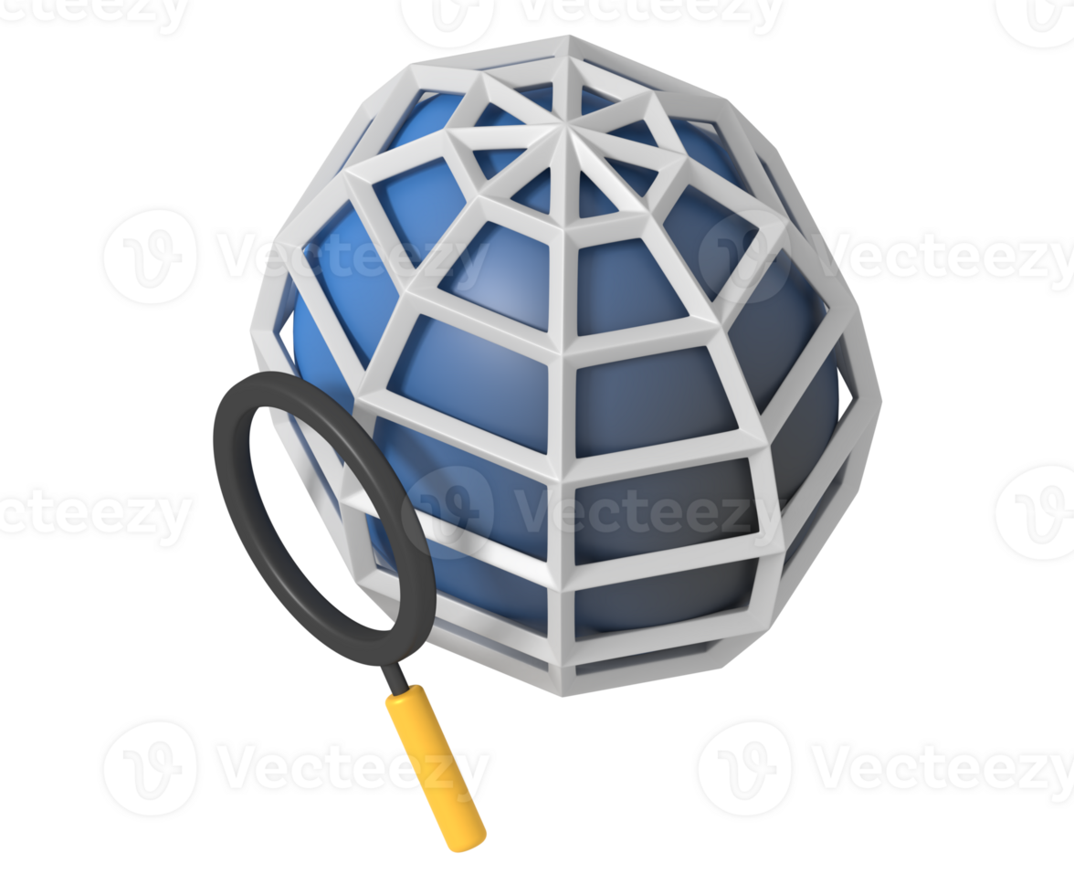 Searching Website on browser isometric style png