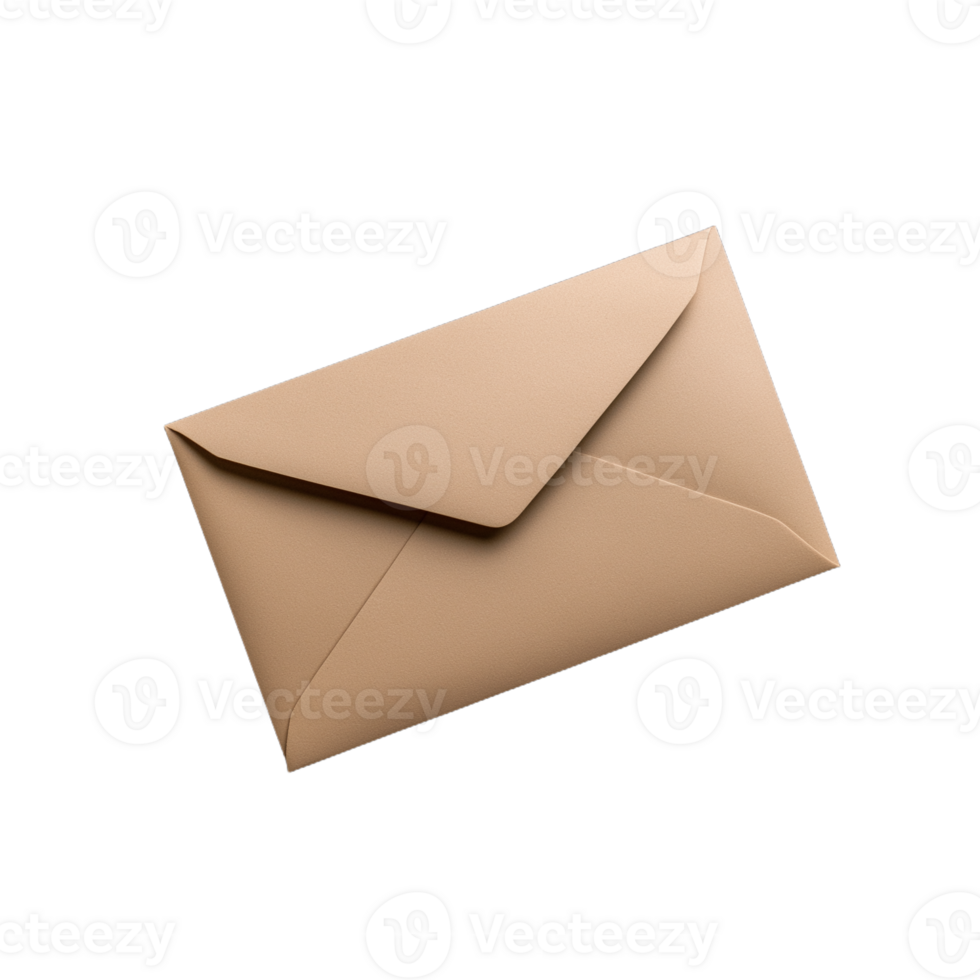Elegant beige envelope isolated on a transparent background png