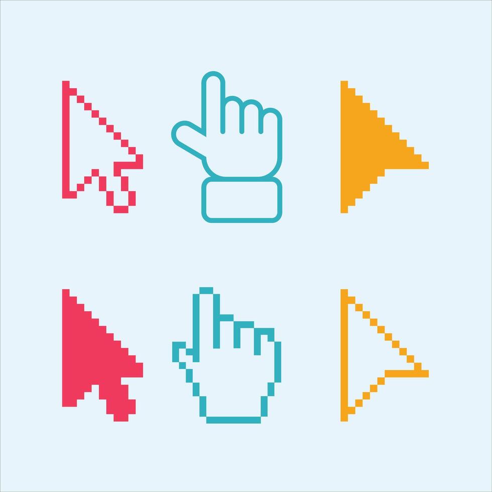 Icons pointers set vector