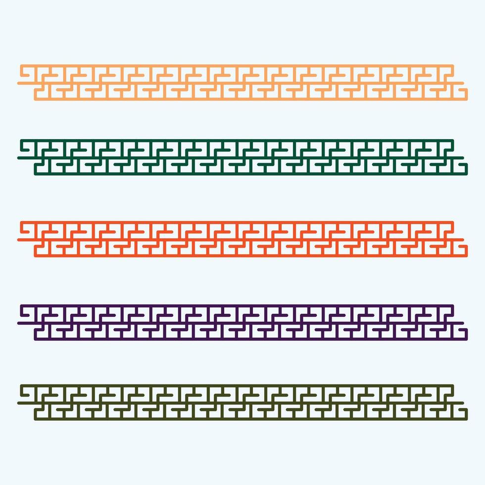 Hand drawn greek border set vector