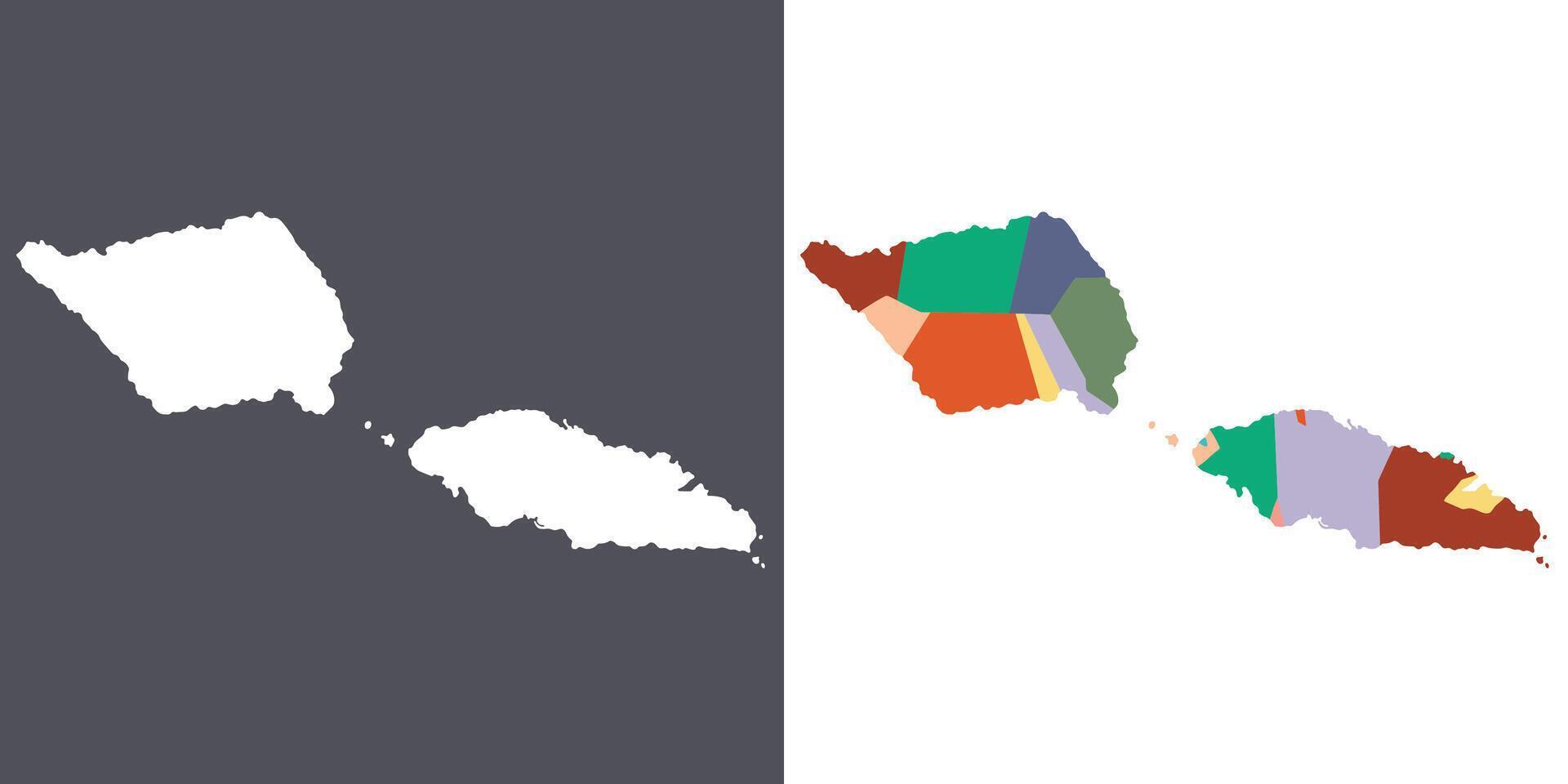Samoa map. Map of Samoa in set vector