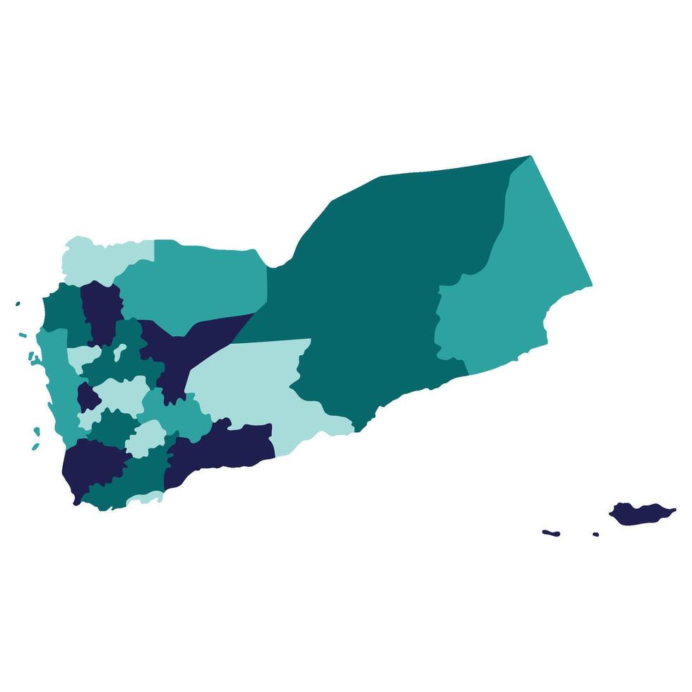 Yemen map. Map of Yemen in administrative provinces in multicolor vector