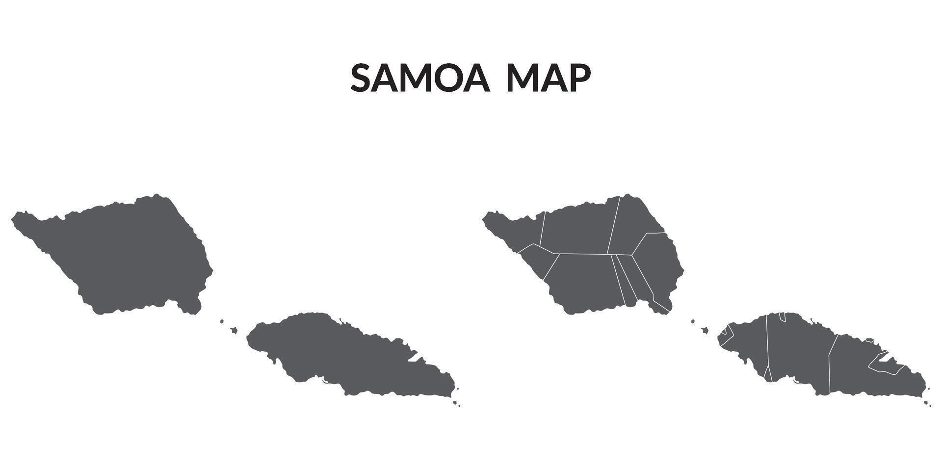 Samoa map. Map of Samoa in grey set vector