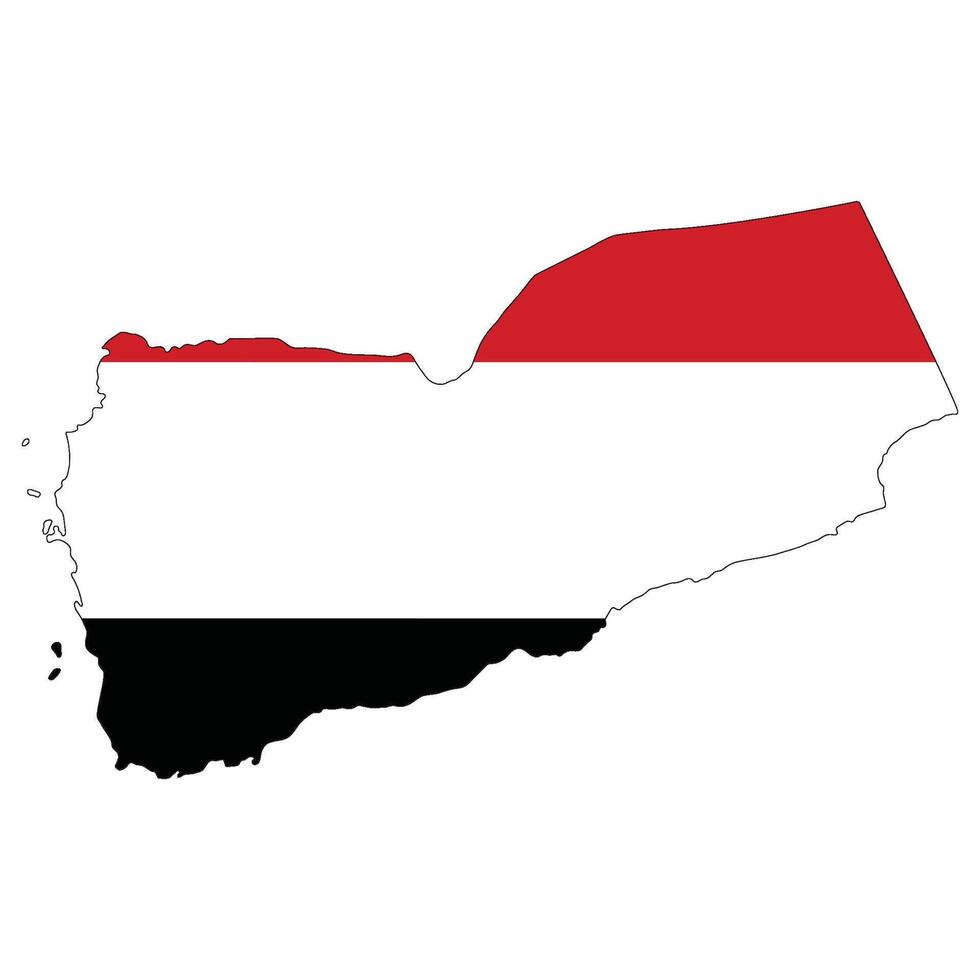 Yemen map with Yemen flag vector