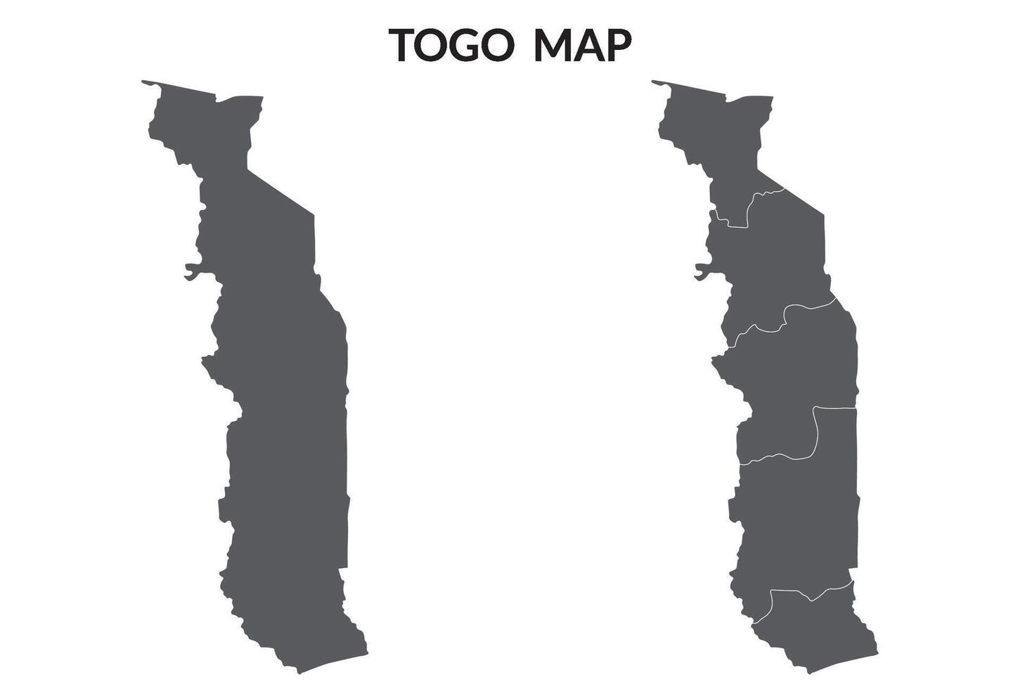 Togo map. Map of Togo in grey set vector