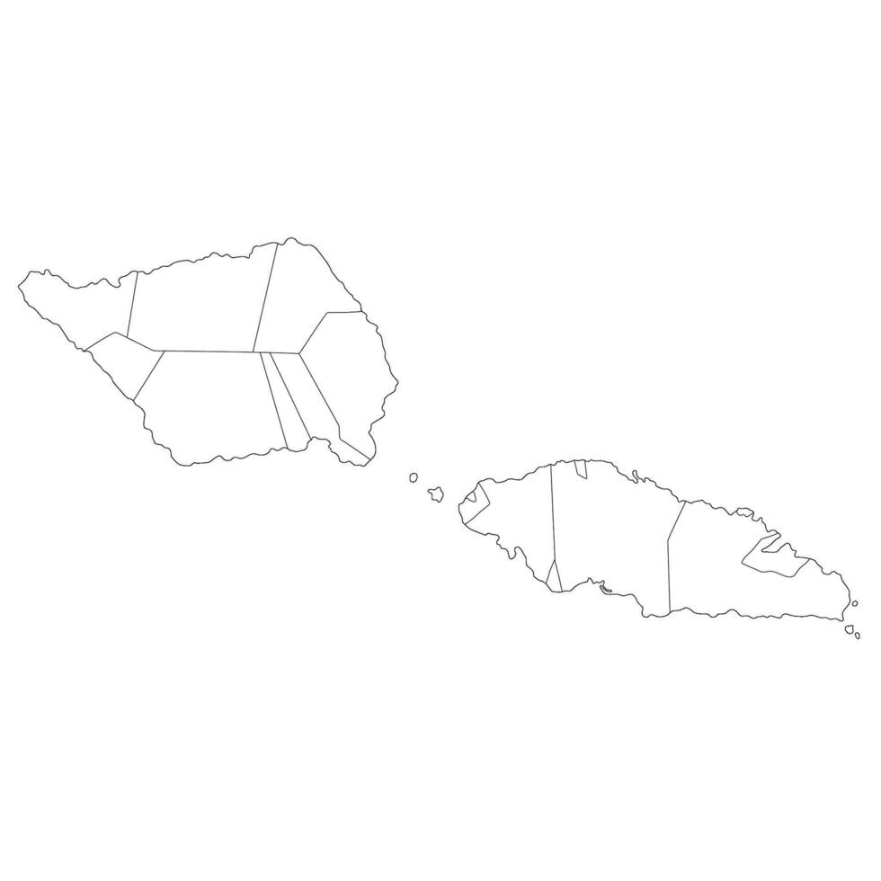 Samoa map. Map of Samoa in administrative provinces in white color vector
