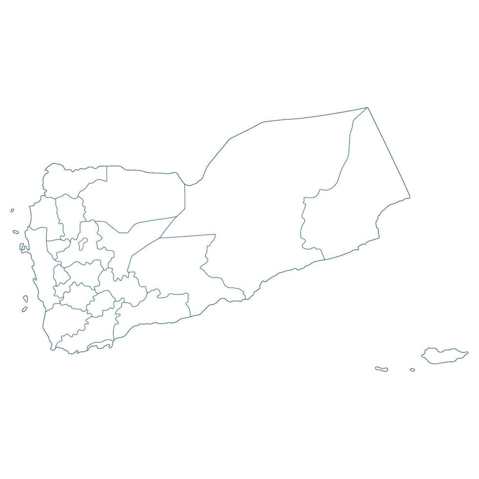 Yemen map. Map of Yemen in administrative provinces in white color vector
