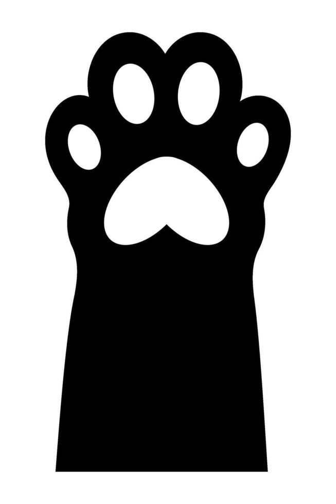 Cat paw icon. Black silhouette of a cat paw. Pet. Kitten. Icon for design for animal protection day vector
