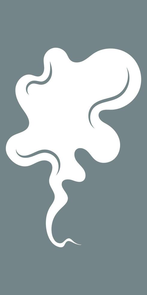 Silhouette of smoke, perfume fragrance perfume, cigarette smoke. Unpleasant odour or stench, toxic smoke and gas in the atmosphere. Upward rising vapour. vector
