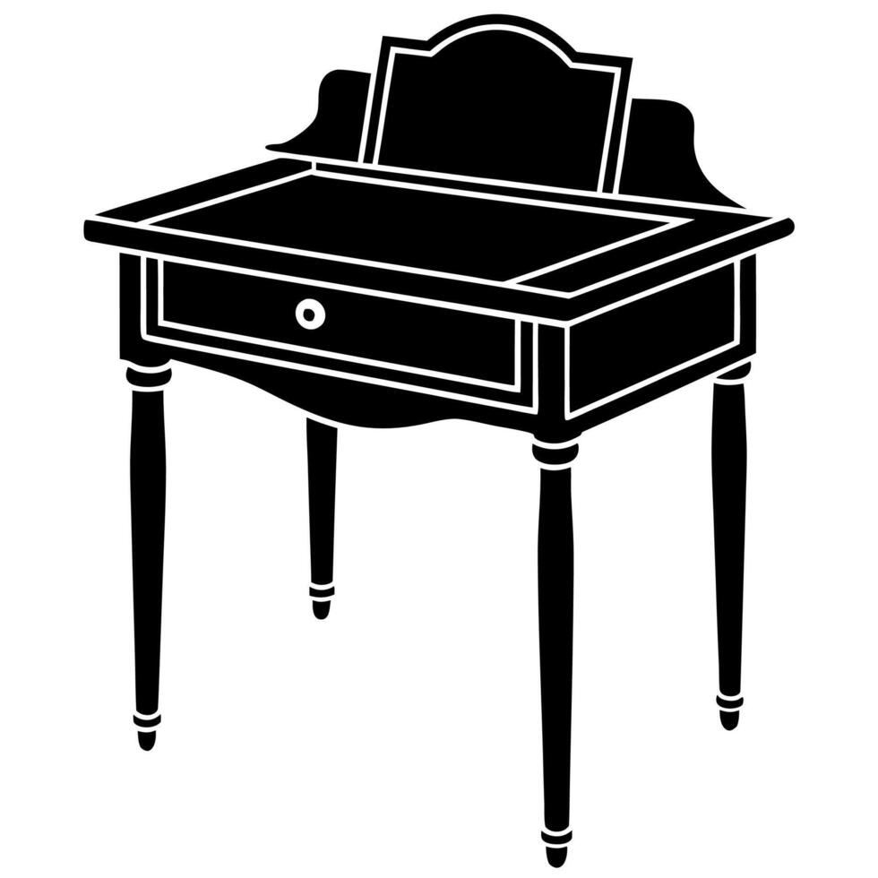 Writing desk silhouette illustration vector
