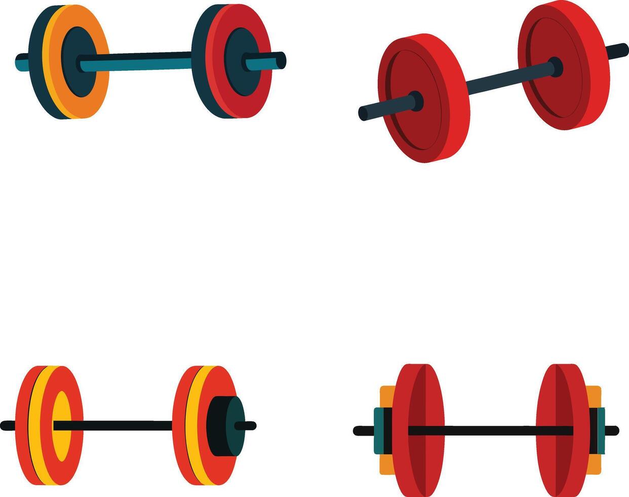 A set of Barbell illustration vector